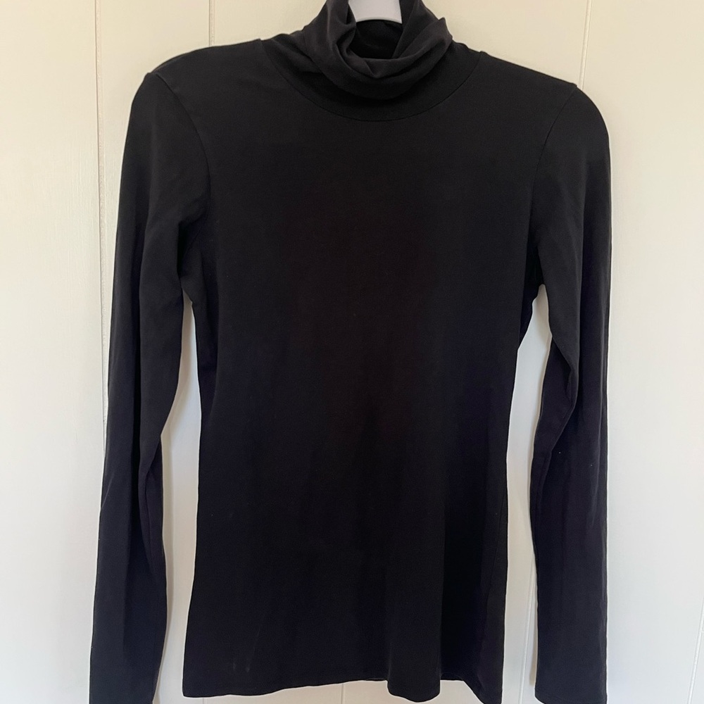 Peruvian Connection Black Turtleneck Long Sleeve Top